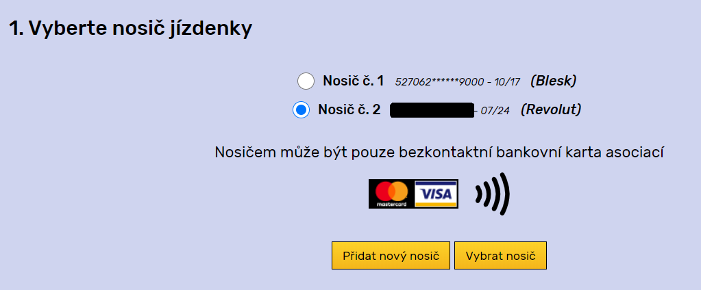 Brno  ID výběr nosiče