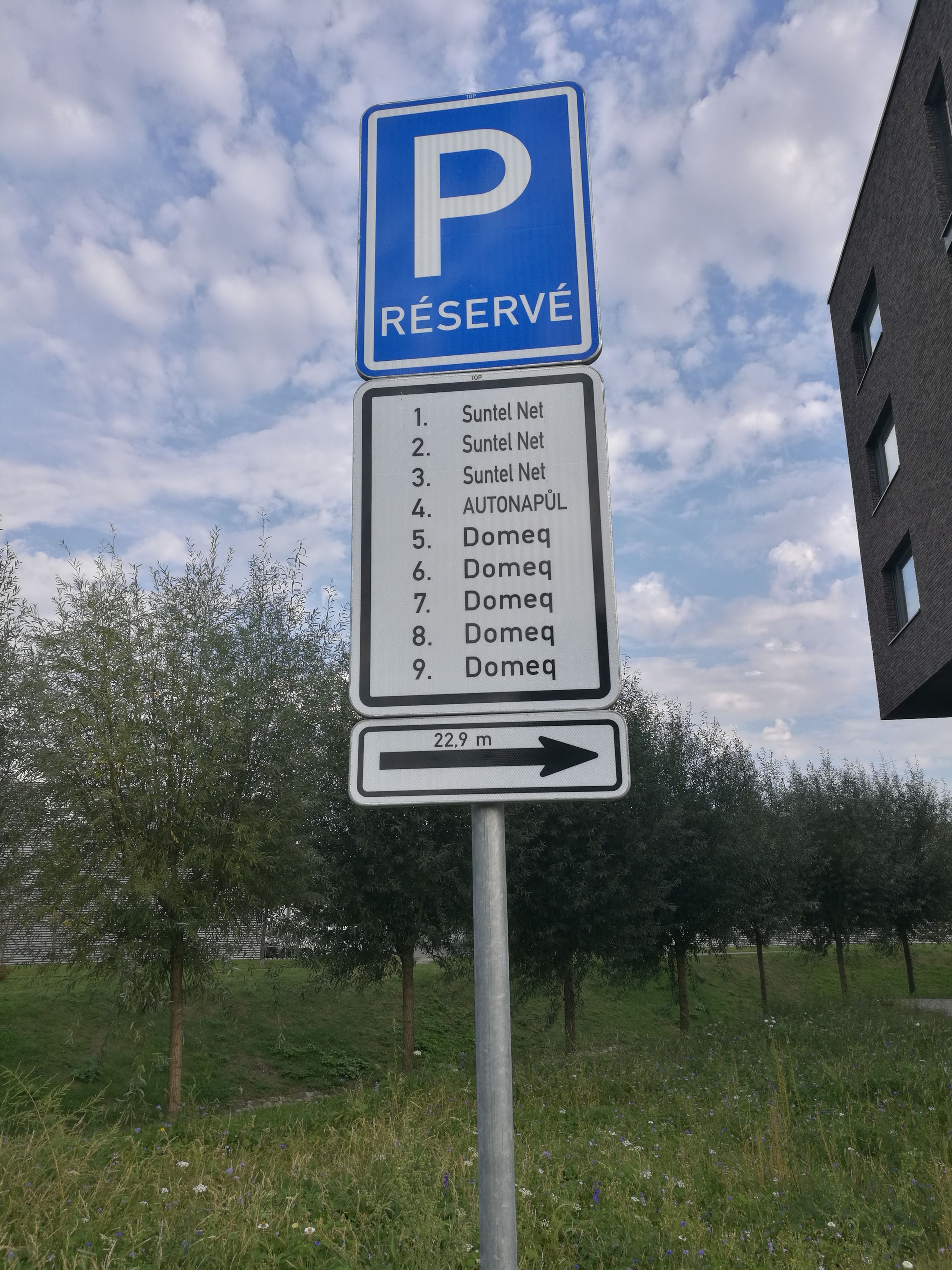 Parking slot next to the Foreigners.cz's apartment building called Domeq
